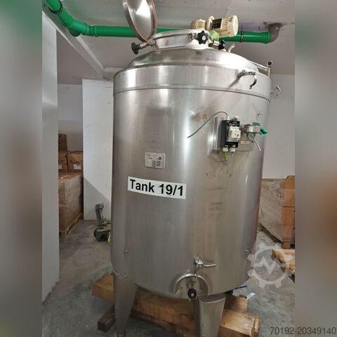 Cuve sous pression de 1500 litres chauffable/refroidissable, Aisi304 avec agitateur à pales. ABAB Allgemeine Behälter- u. Apparate Bau K0164