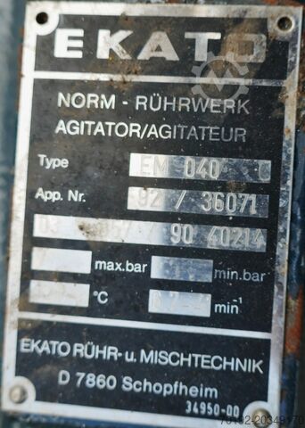 Réacteur chimique de 890 litres chauffant/rafraîchissant, Aisi 316 avec agitateur à ancre. Heinrich Nowak 9925