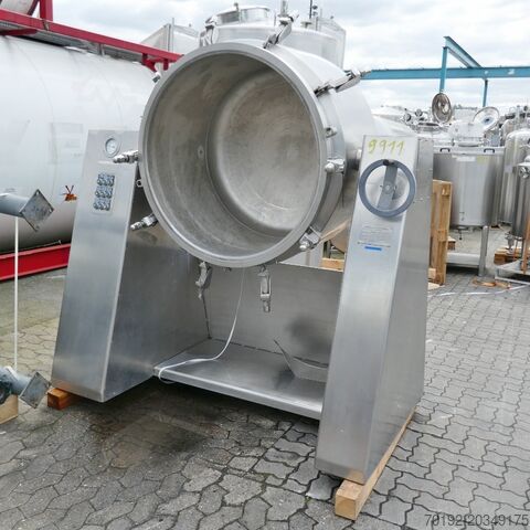 Cuve pharmaceutique basculante sous pression de 663 litres, chauffable/refroidissable, en Aisi 316 a ROMABAU AG 9911