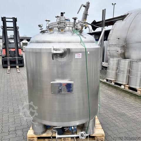 Cuve sous pression de 900 litres chauffable/refroidissable, Aisi 316 avec agitateur magnétique Diessel 9820