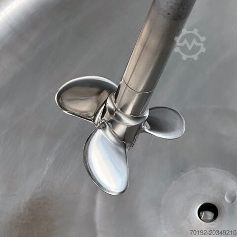 458 liter mobiele verwarmbare/koelbare drukvat van V4A met propellerroerwerk Diessel 9813