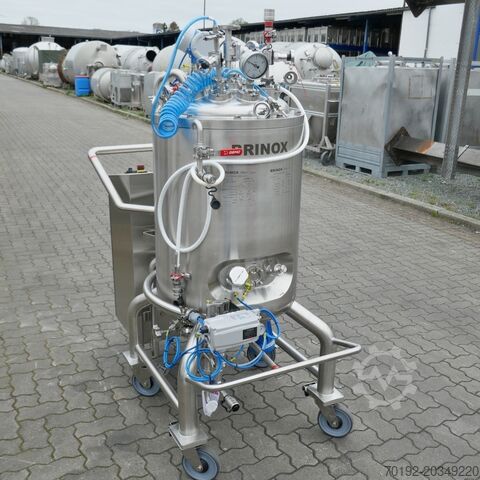 Cuve de process pharmaceutique mobile inutilisée de 165 litres, chauffante/réfrigérable, Aisi 316 av Brinox 9785