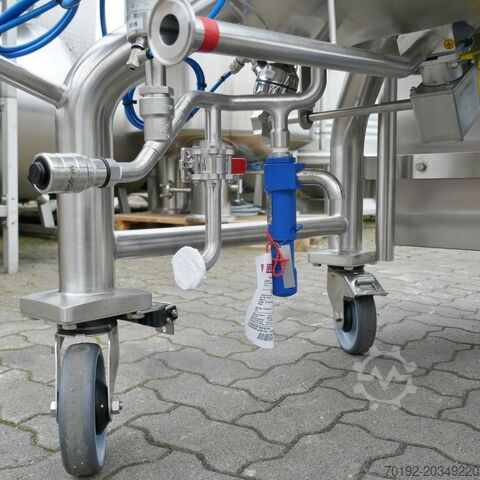Cuve de process pharmaceutique mobile inutilisée de 165 litres, chauffante/réfrigérable, Aisi 316 av Brinox 9785