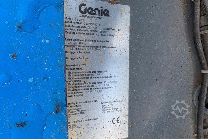 Ollós emelő Genie GS2632 Electric, 10m Working Height, Non Marking T