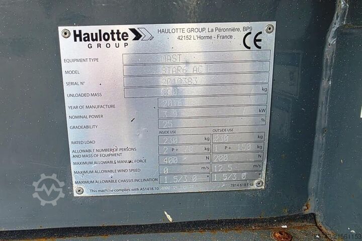 Podnośnik nożycowy Haulotte Star 6 Electric, Non Marking Tyres, 5.8m Working H