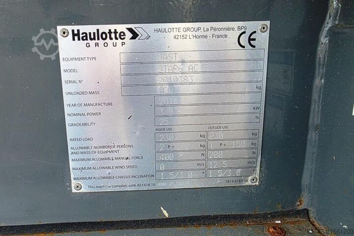 Podnośnik nożycowy Haulotte Star 6AE Electric, Non Marking Tyres, 5.8m Working