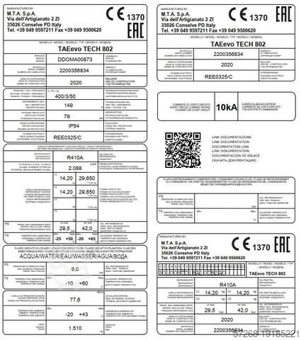 Koeler, waterkoeler, koeler MTA S.p.A., Kühlmaschinen, TAEevo Tech 802 P3-20 – 159 kW