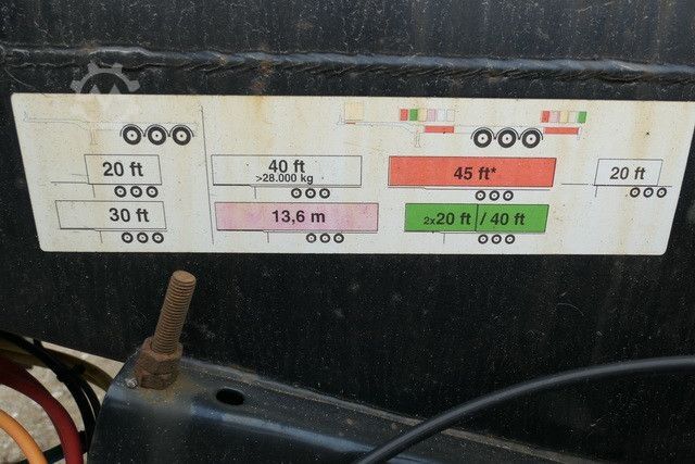 Swap body semitrailer PACTON TXC343, 2x20/1x20/1x30/1x40/1x45 Fuß Container