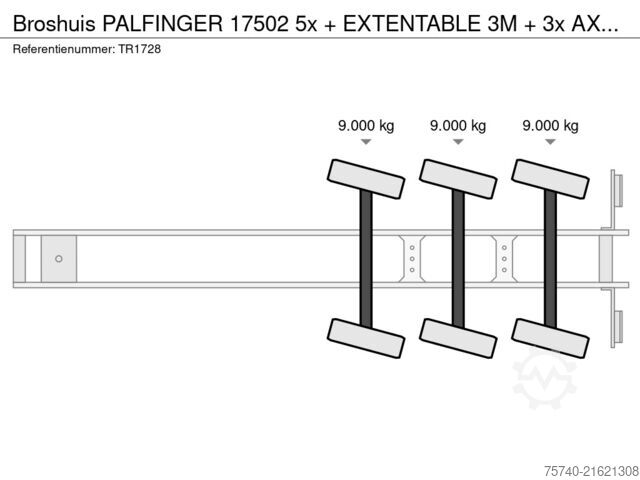 Încărcător semi-scăzut Broshuis PALFINGER 17502 5x + EXTENTABLE 3M + 3x AXLE ST...