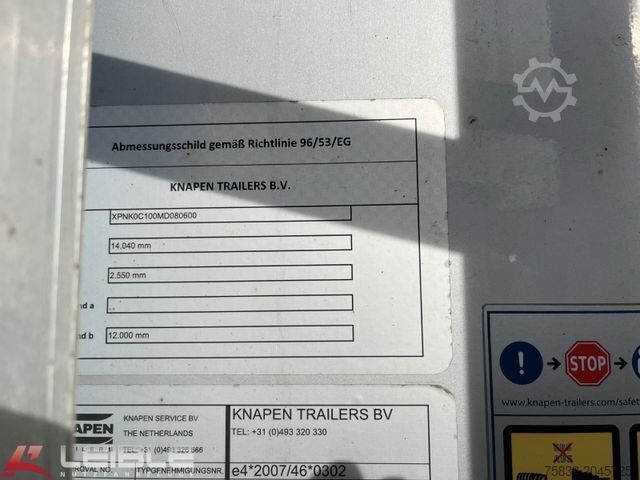 Ημιρυμουλκούμενο με κινούμενο δάπεδο KNAPEN K100*91m³*Liftachse*10mm Boden*Funk*