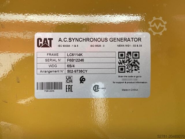 Aggregaat CAT XQP550 - Generator 550 kVA Stage V - DPX-18143