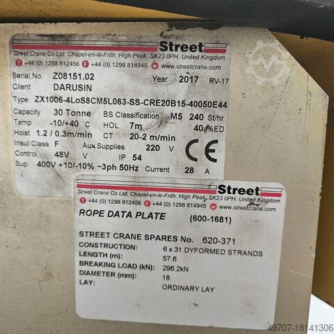 Dubbelligger bovenloopkraan 30ton Darusín / Street 30ton 9,3m span 12,5m crane runway