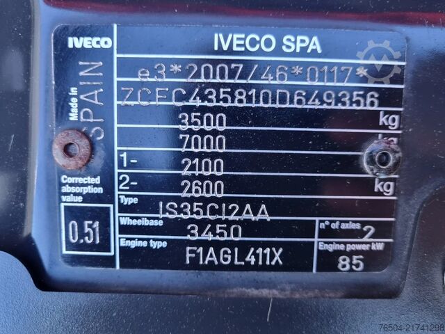 Kipper Iveco Daily 35C12 116pk Stalen Kipper GVW 3500kg Euro 6