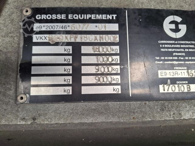 Dobozos utánfutó GROSSE EQUIPEMENT REMORQUE FOURGON 2 ESSIEUX