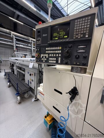 Tornio CNC a fantina mobile corta MIYANO BNE-51S, anno 1999, con caricatore IEMCA BOSS 552-HD, numer Miyano BNE-51S