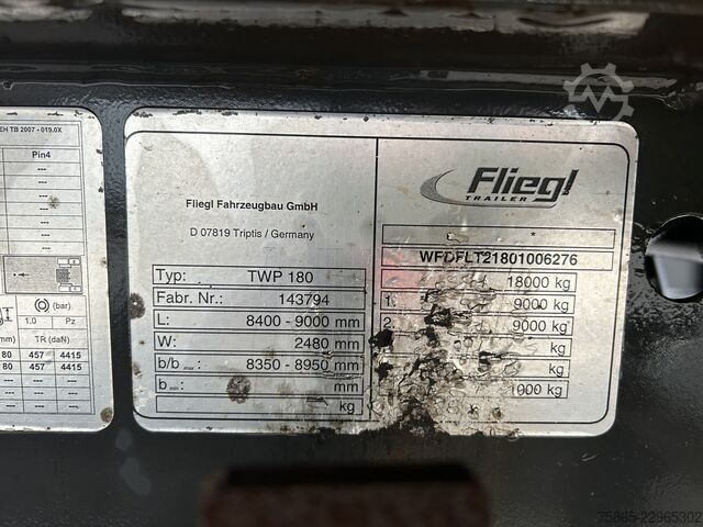 βαλίτσα Fliegl TWP180 Wipkar / Mid Axle Trailer / BPW Disk / B...