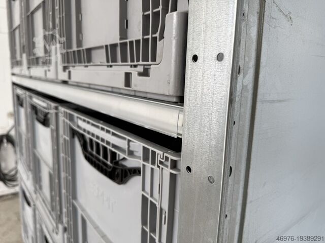 Hoogbouwmagazijn kistenrek, legbordstellingen voor kisten Dexion HI280 / Regallänge: 1.330 mm / 15x Klappkisten