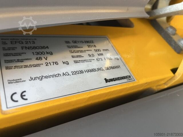 Elektrický 3kolový vysokozdvižný vozík Jungheinrich EFG213