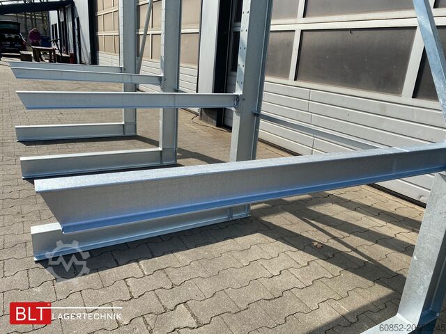 Cantilever rack ca. 4,02 lfm. Kragarmregal H: 350cm T: 137 cm , 500kg/Arm , 4 Lagerebenen