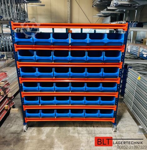 Scaffale per raccolta di viti Kommissionierwagen Regalwagen Rollwagen inkl. 36 x Sichtlagerkiste