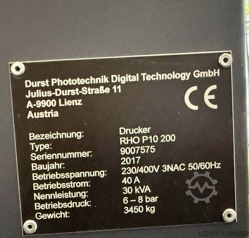 Digital tryckmaskin Durst P10-200 Color 6C+ Whiet