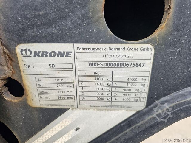 Transport av containrar KRONE SD | 40 FT|2 X 20 FT | BACK SLIDER |HIGHCUBE.| ...