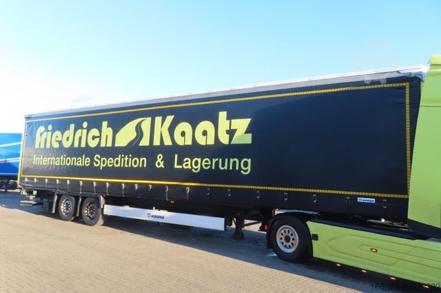 Semi-reboque aberto com lona KRONE 2 Achs Planenauflieger - Ladebordwand