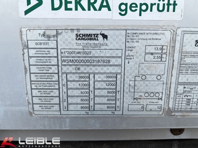 Nyitott ponyvás félpótkocsi SCHMITZ CARGOBULL SCS 24*Varios Mega Tautliner*Hubdach*