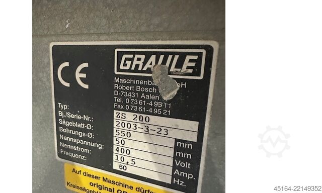 Gérvágó fűrész állvánnyal Graule ZS 200