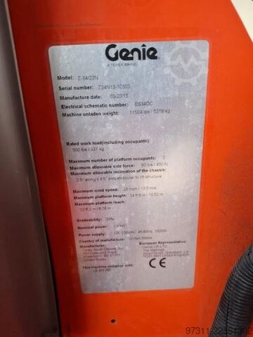 Platformă de lucru telescopică articulată Genie Z-34/22N