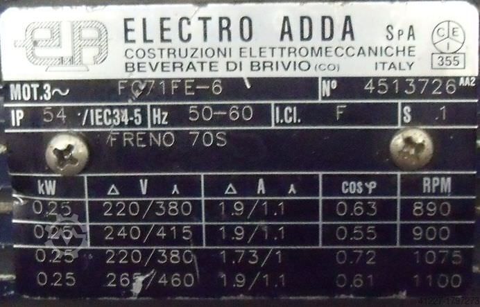 Electric motor 0.25 kW 890 rpm Electro Adda FC71FE-6