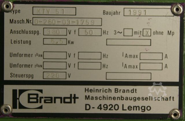 Vormrandbanderolleermachine Brandt KTV 51