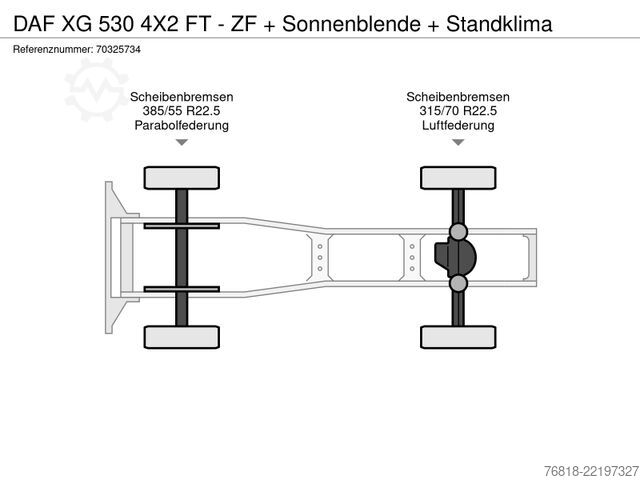 Standaard trekker DAF XG 530 4X2 FT - ZF + Sonnenblende + Standklima