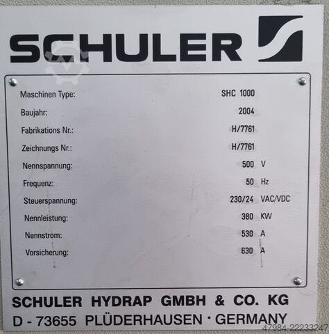 Hidraulikus prés/ipari robot SCHULER SHC 1000
