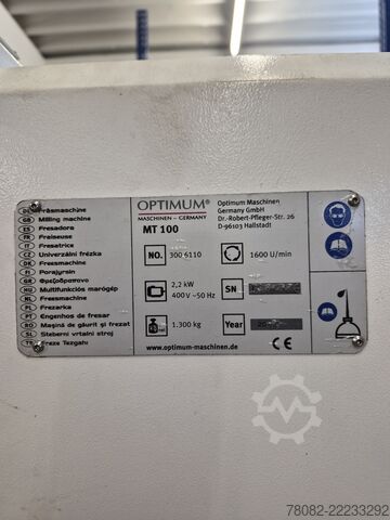 Universele freesmachine Optimum OPTImill MT 100