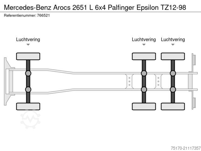 Trasportatore di legname Mercedes-Benz Arocs 2651 L 6x4 Palfinger Epsilon TZ12-98