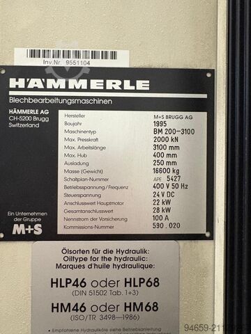 Kantpresse HÄMMERLE BM 299-3100