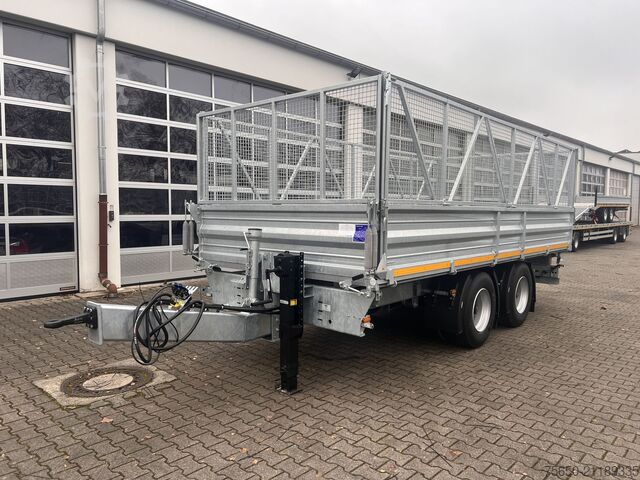 Tipper trailer Möslein TTD 19 AB  neuer 19 t Tandemkipper TiefladerGitteraufsatz