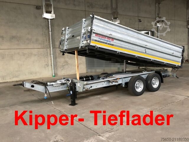 Tipper trailer Möslein TTD11- BA Verzinkt  neuer Tandem 3- Seitenkipper Tiefladermit Bordwand- Aufsatz-- Neufahrzeug --
