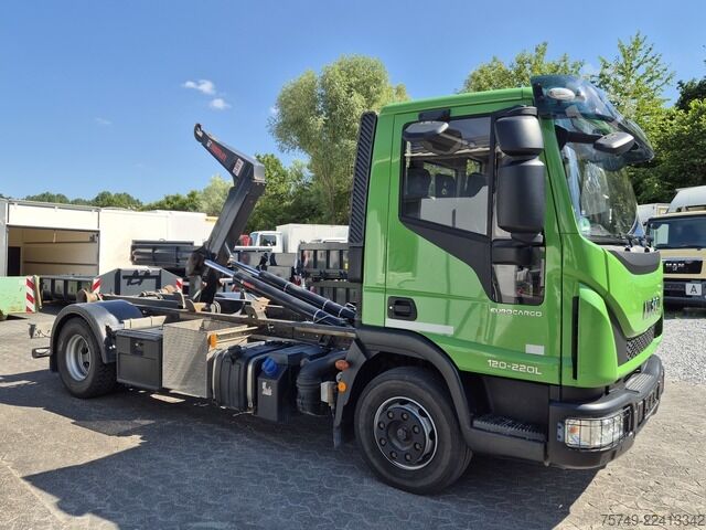 Kampós konténerszállító teherautó iveco EuroCargo 120-220L Abrollkipper HIAB Multilift