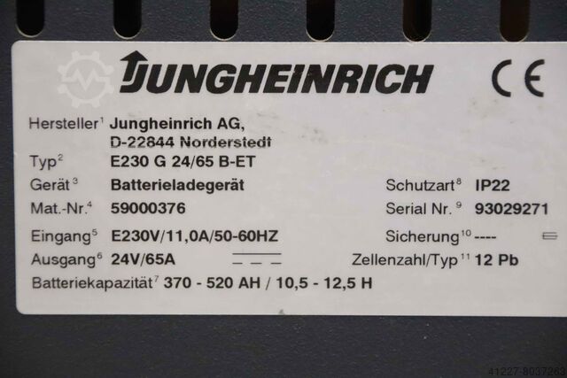Lader voor vorkheftruck 24 V/65 A Jungheinrich E230 G 24/65 B-ET