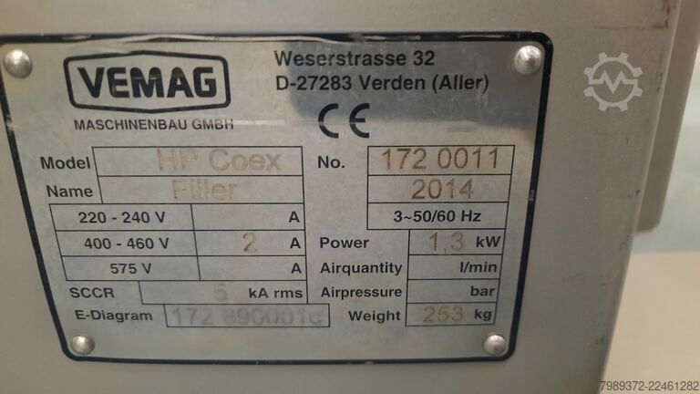 Vemag HP Coex töltőgép VEMAG HP COEX