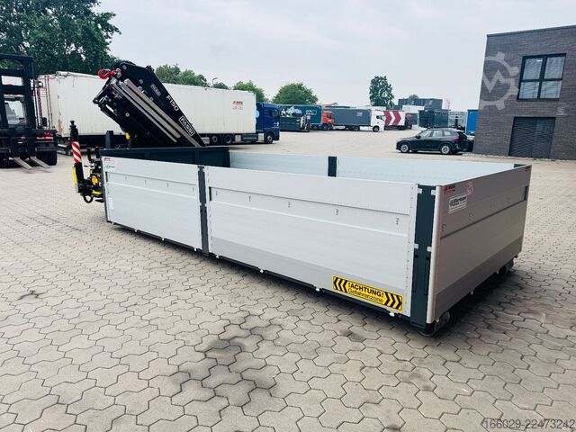 Návěs s výměnnou nástavbou  Abrollcontainer Container 6,5 m Kran  Fassi F150
