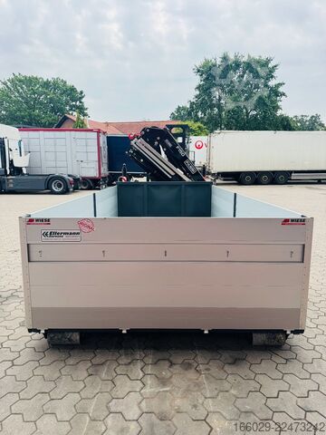 Návěs s výměnnou nástavbou  Abrollcontainer Container 6,5 m Kran  Fassi F150