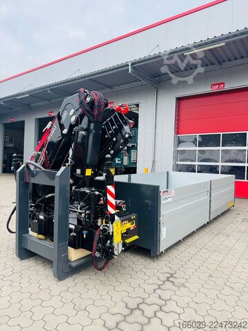 Návěs s výměnnou nástavbou  Abrollcontainer Container 6,5 m Kran  Fassi F150