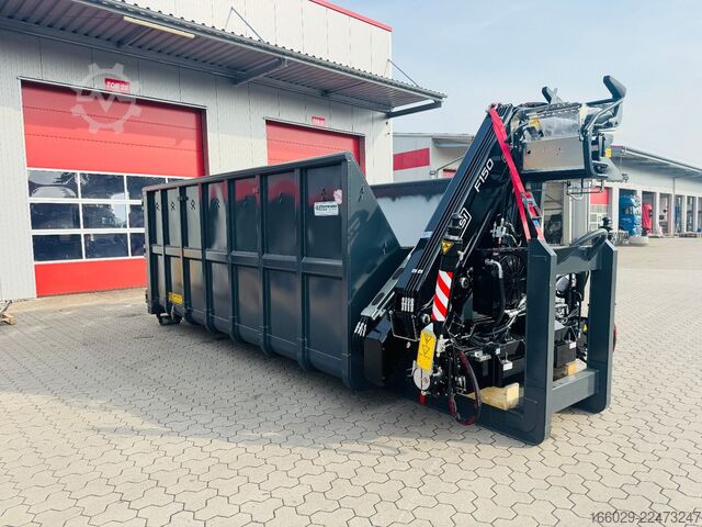 Návěs s výměnnou nástavbou  Abrollcontainer Container 6,5 m Kran  Fassi F150