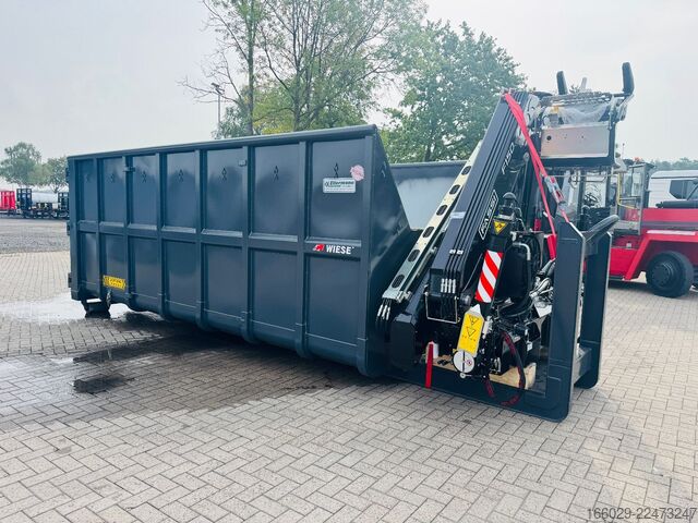 Návěs s výměnnou nástavbou  Abrollcontainer Container 6,5 m Kran  Fassi F150