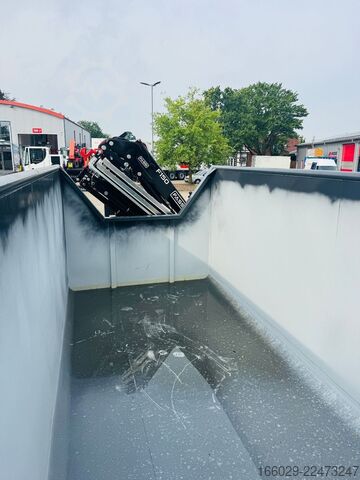 Návěs s výměnnou nástavbou  Abrollcontainer Container 6,5 m Kran  Fassi F150