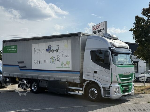 Φορτηγό πλατφόρμα με μουσαμά IVECO Stralis AS260S46 CNG Standklima Intarder 8xTank