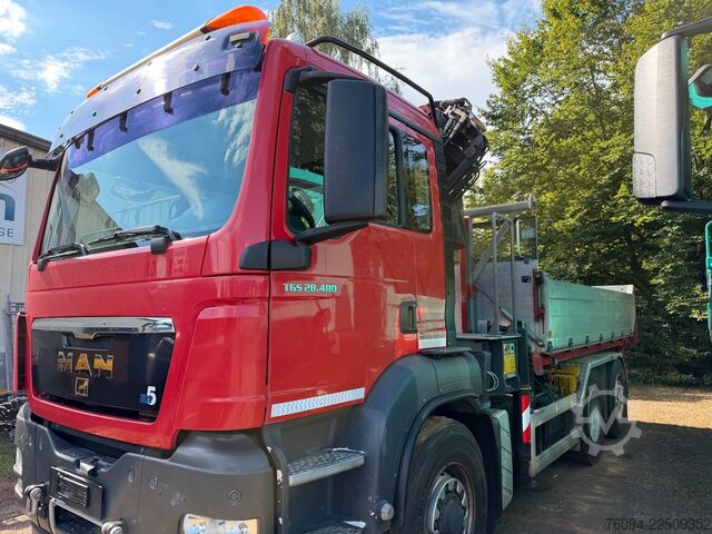 Sklápěcí vůz MAN TGS 28.480 6x4-4 ALLRAD KRAN 19m SEILWINDE Wechs